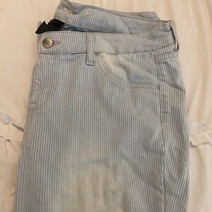 Light wash striped jeans
